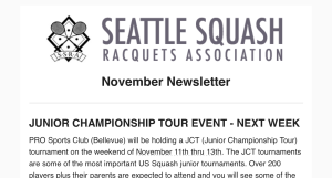 Seattle Squash November Newsletter