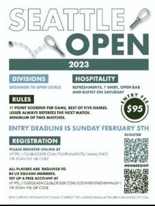 2023 Seattle Open Squash Tournament