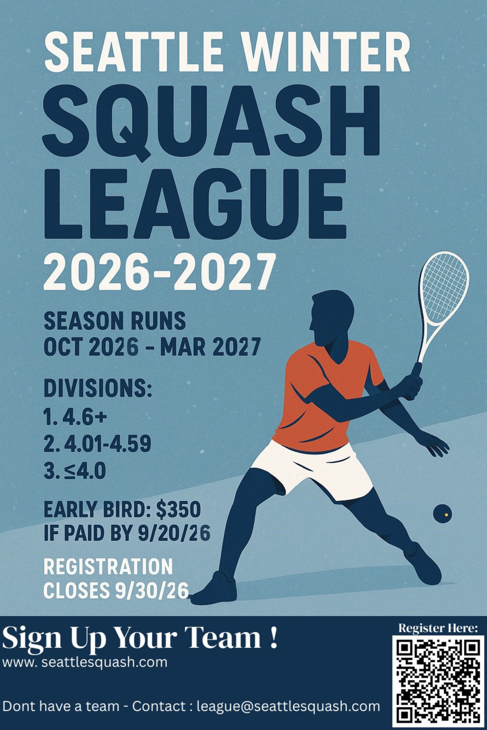 Seattle Winter Squash League 2026-2027 flyer